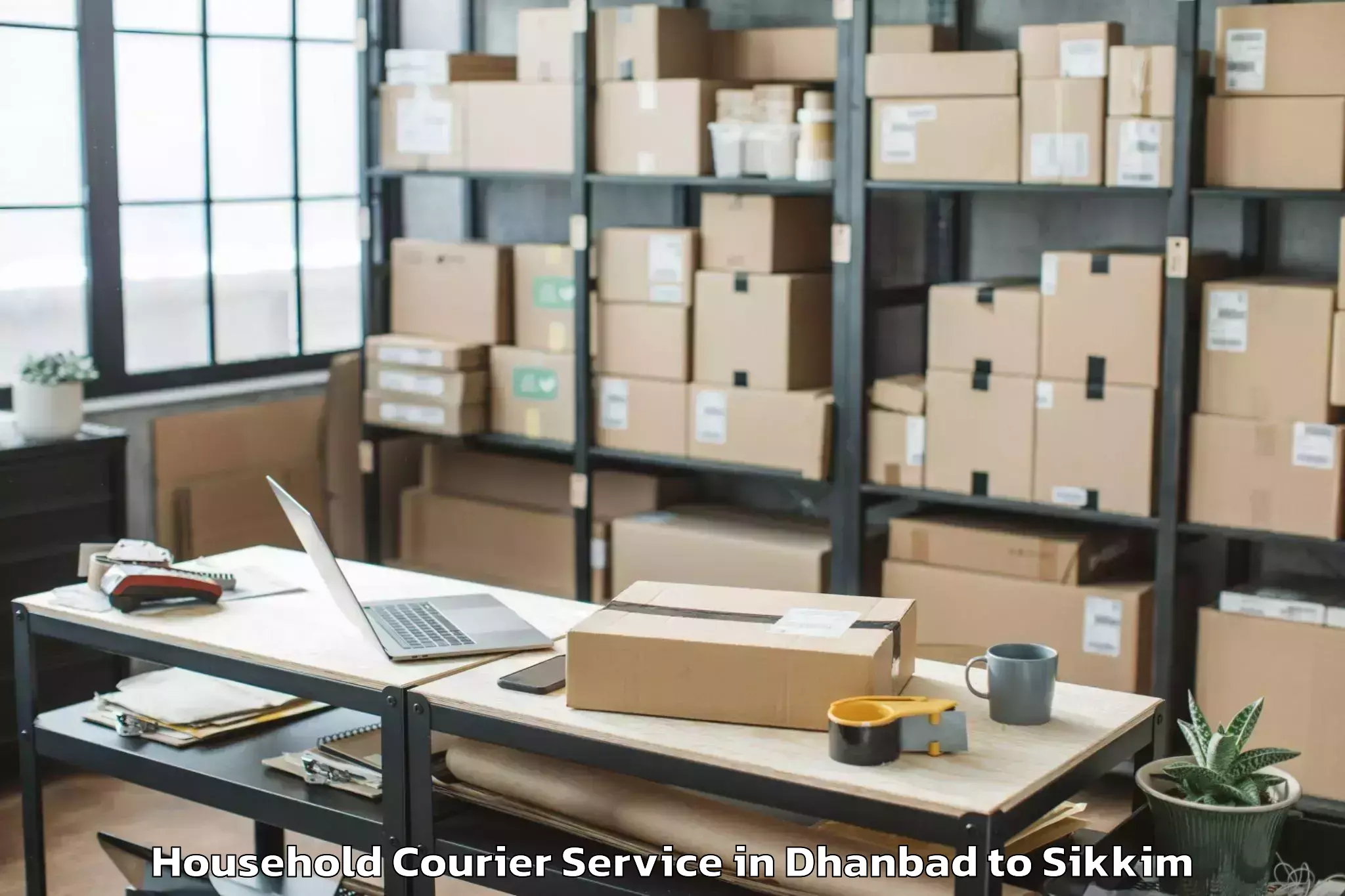 Affordable Dhanbad to Mangan Household Courier